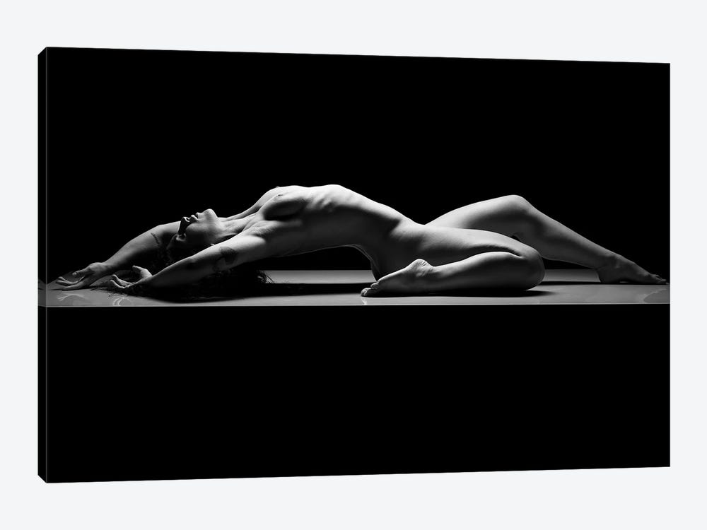 Nude Woman Black And White Fine Art Naked Girl Laying Down III by Alessandro Della Torre 1-piece Canvas Artwork