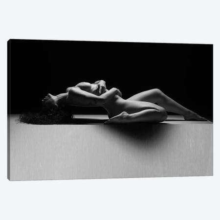 Nude Woman Black And White Fine Art Naked Girl Laying Down VI Canvas Print #ADT298} by Alessandro Della Torre Canvas Art Print