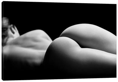 Nude Sensual Woman Laying Down Naked With Perfect Body And Buttocks Canvas Art Print