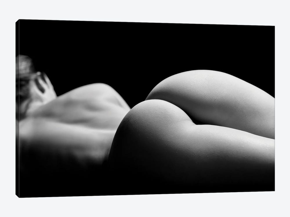 Nude Sensual Woman Laying Down Naked With Perfect Body And Buttocks by Alessandro Della Torre 1-piece Art Print