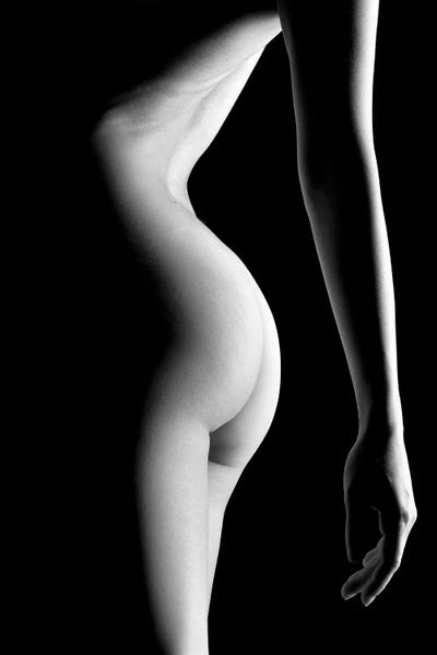 Close Up Of Nude Sensual Woman's Bodyscape Standing Up Naked Sexy