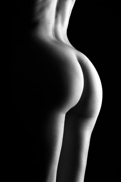 Close Up Of Nude Sensual Woman's Bodyscape Buttocks And Legs Standing Up Naked Sexy