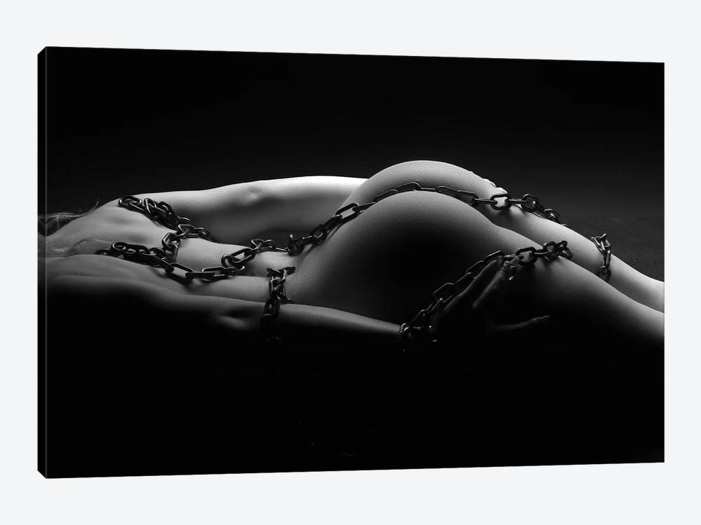 Nude Woman's Back And Ass With A Sexy Bondage Chain II by Alessandro Della Torre 1-piece Canvas Print