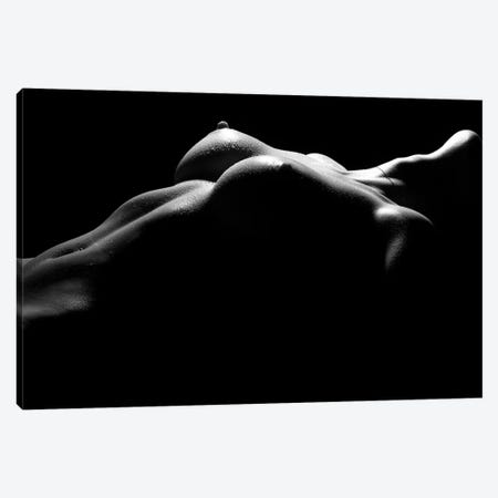 Nude Woman's Chest And Bresst In A Black And White Sensual Bodyscape Canvas Print #ADT393} by Alessandro Della Torre Canvas Art