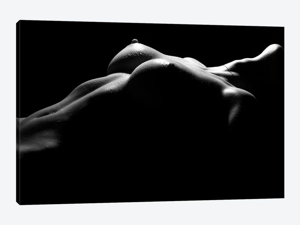 Nude Woman's Chest And Bresst In A Black And White Sensual Bodyscape by Alessandro Della Torre 1-piece Art Print