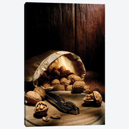 Wallnuts On Wooden Table Canvas Print #ADT497} by Alessandro Della Torre Canvas Art