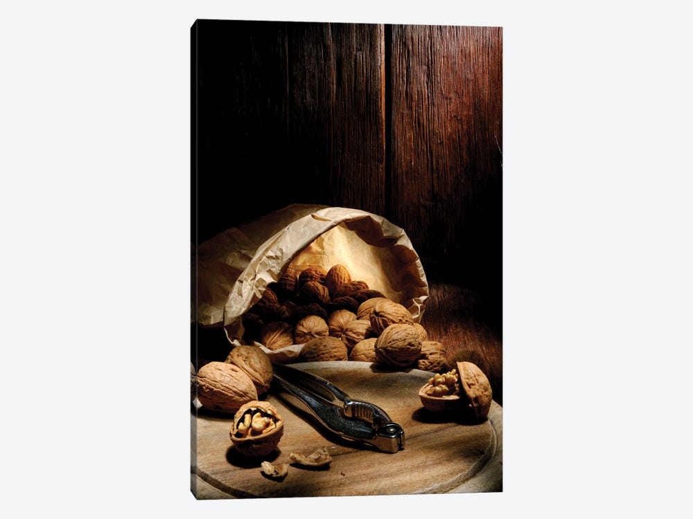 Wallnuts On Wooden Table by Alessandro Della Torre 1-piece Canvas Artwork