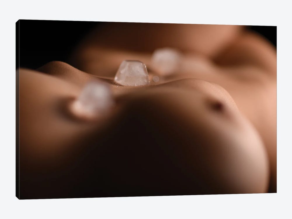 Ices Cubes On The Chest And Abdominal Of A Naked Body by Alessandro Della Torre 1-piece Canvas Print