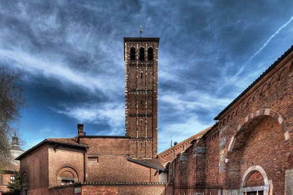 Basilica Di Sant'Ambrogio I In Milan, Italy Romanic Style