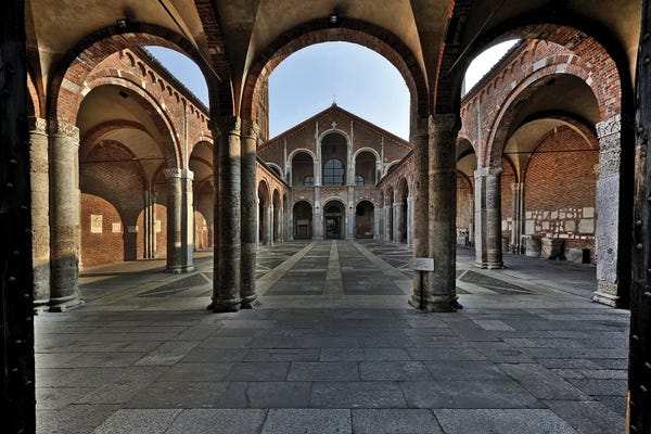 Basilica Di Sant'Ambrogio II In Milan, Italy Romanic Style