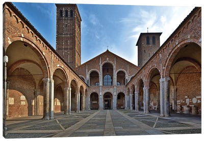 Basilica Di Sant'Ambrogio In Milan, Italy III Romanic Style Canvas Art Print - Milan Art