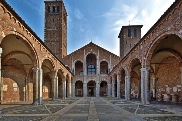 Basilica Di Sant'Ambrogio III In Milan, Italy Romanic Style