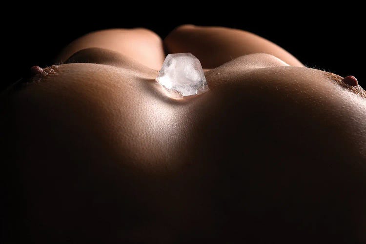 Ice Cube On A Nude Chest Of Young Sexy Girl