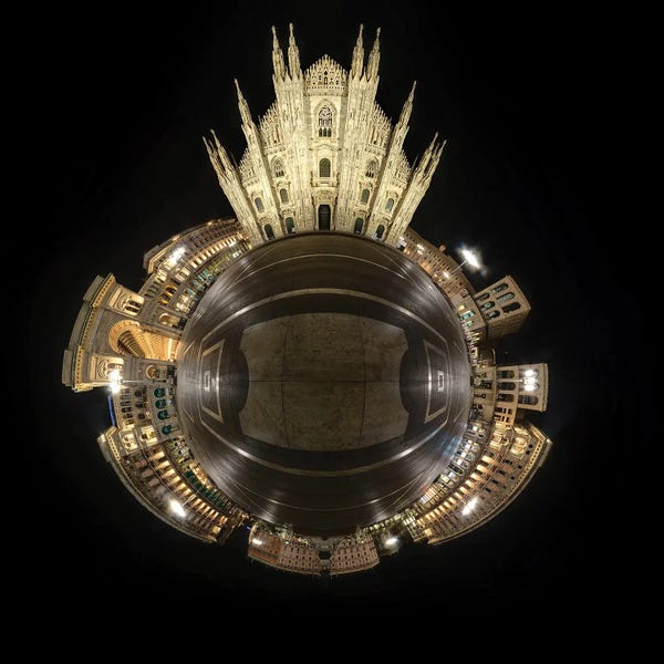 Double Exposure Photography: Piazza del Duomo Gothic Church Cathedral In Milan, Italy by Alessandro Della Torre