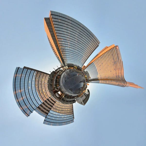 Double Exposure Photography: Piazza Gae Aulenti Downtown Skyscraper In Milan, Italy by Alessandro Della Torre