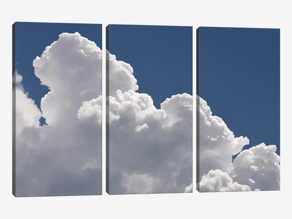 White Clouds And Blue Sky On A Sunny Day In Milan, Itay by Alessandro Della Torre 3-piece Canvas Wall Art