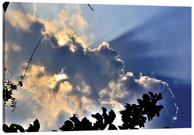 Sun Hidden By Clouds On A Blue Sky, In A Sunny Day In Milan, Italy Canvas Art Print - Milan Art