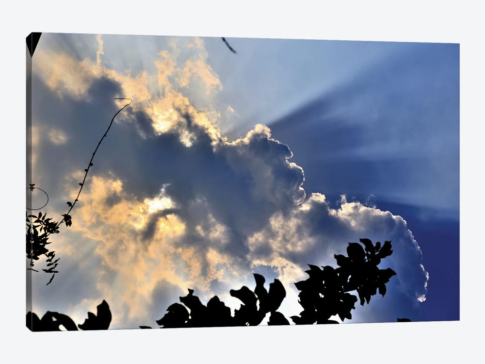 Sun Hidden By Clouds On A Blue Sky, In A Sunny Day In Milan, Italy by Alessandro Della Torre 1-piece Art Print