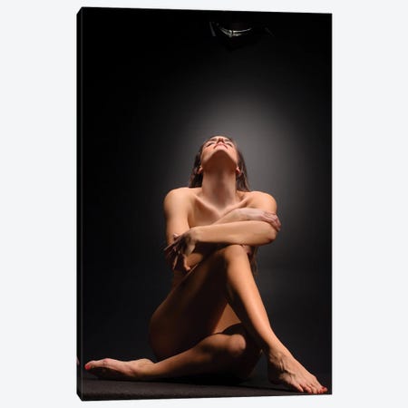 Sitting Woman's Body Nude, Sensual Ans Sexy With Crossed Legs Canvas Print #ADT615} by Alessandro Della Torre Canvas Artwork