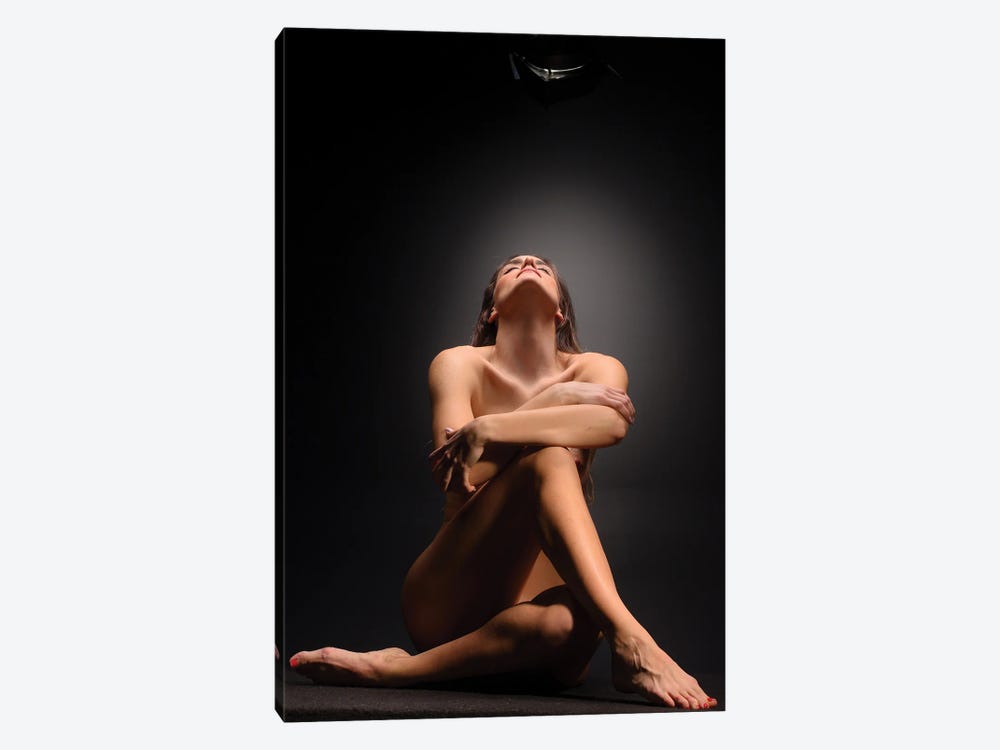 Sitting Woman's Body Nude, Sensual Ans Sexy With Crossed Legs by Alessandro Della Torre 1-piece Art Print