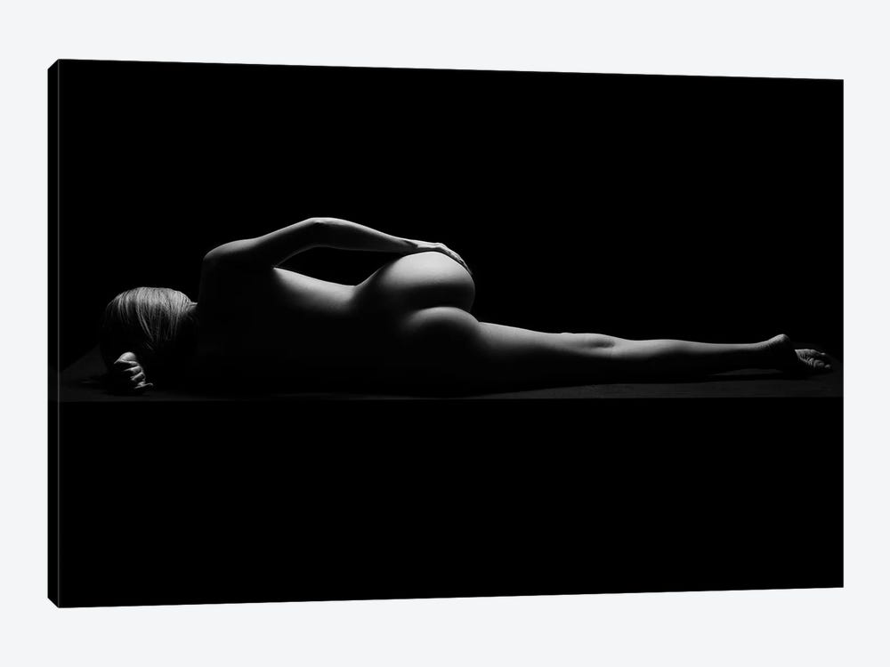 Nude Woman Naked Laying Down On Side Sensual by Alessandro Della Torre 1-piece Canvas Art Print