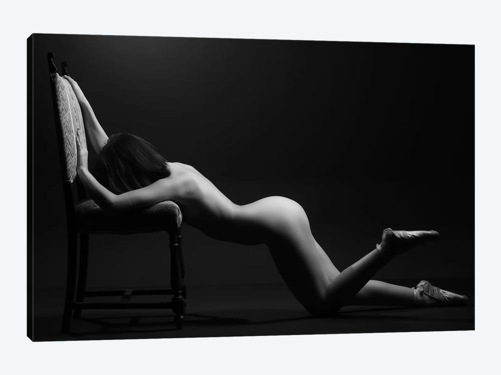 Nude Sensual Naked Attractive Young Ballerina Dancer Woman by Alessandro Della Torre 1-piece Canvas Artwork