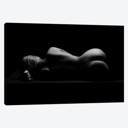 Nude Woman's Silhouette Naked Laying Down Sensual On Side Sexy Canvas Print #ADT629} by Alessandro Della Torre Canvas Wall Art