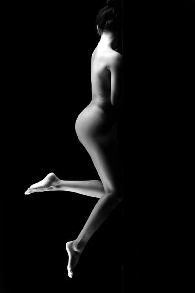 Black And White Erotic Naked Standing As Nude Woman I by Alessandro Della Torre art print