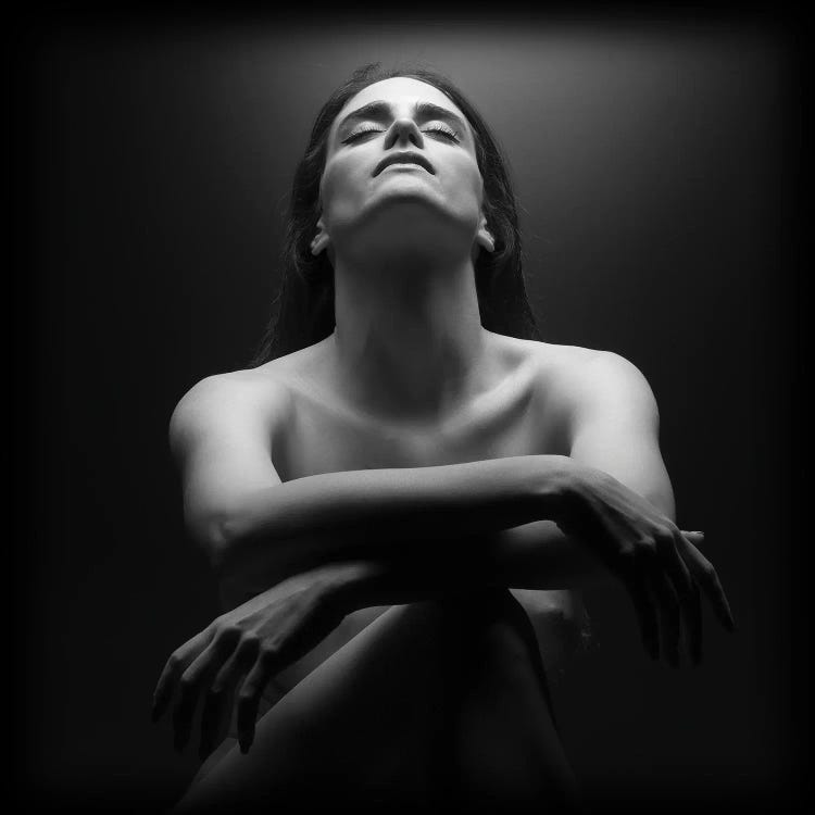 Nude Woman Portrait In Black And White