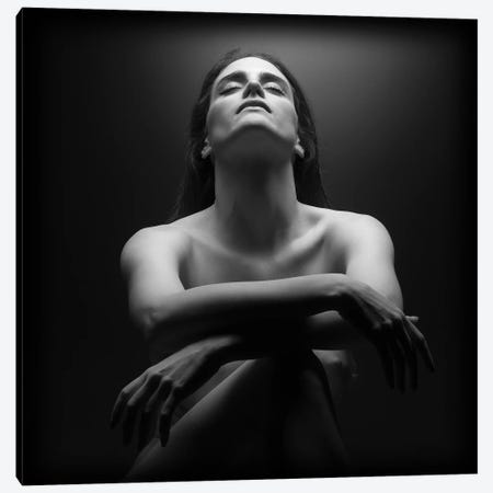 Nude Woman Portrait In Black And White Canvas Print #ADT680} by Alessandro Della Torre Canvas Artwork