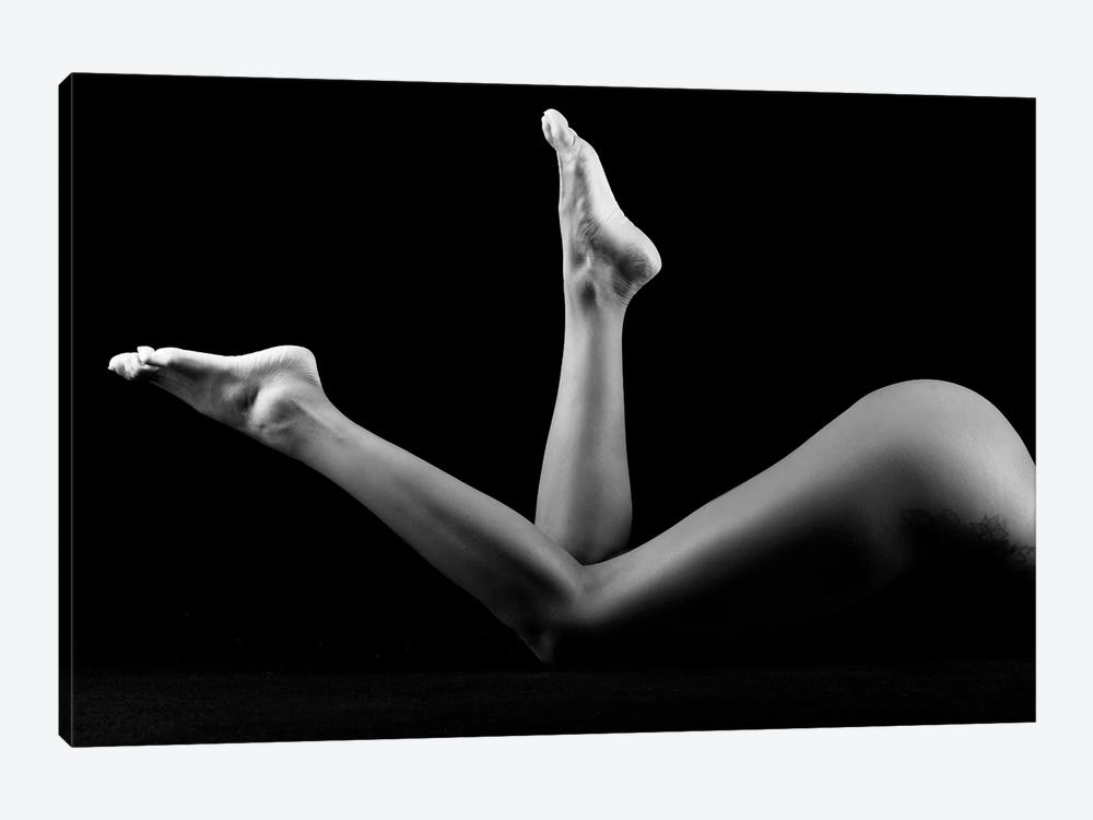 Beautiful Nude Woman'S Legs And Feet Crossed Naked by Alessandro Della Torre 1-piece Canvas Print