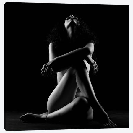 Black And White Nude Woman Silhouette I Canvas Print #ADT6} by Alessandro Della Torre Canvas Artwork