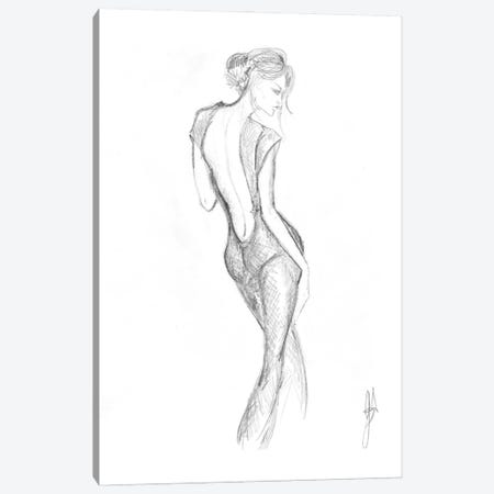 Sketch Of A Fashion Model Woman Canvas Print #ADT707} by Alessandro Della Torre Canvas Artwork