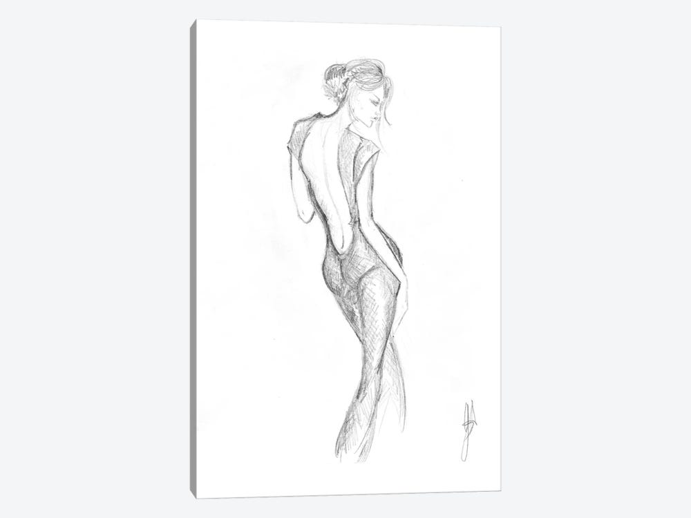 Sketch Of A Fashion Model Woman by Alessandro Della Torre 1-piece Canvas Art Print