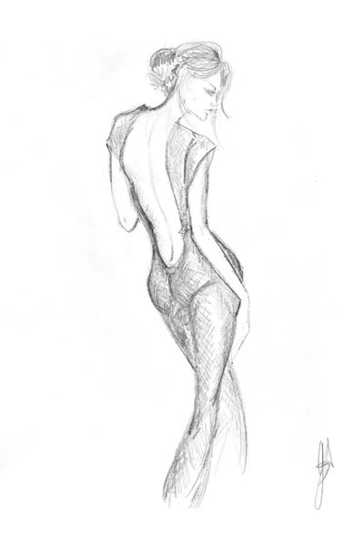 Sketch Of A Fashion Model Woman