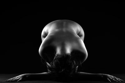 Nude Woman Laying Dowen On Elbows Naked by Alessandro Della Torre canvas print