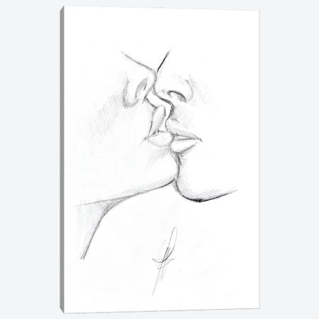 Sketch Of A Kiss Canvas Print #ADT717} by Alessandro Della Torre Canvas Art Print