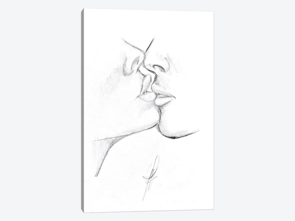 Sketch Of A Kiss by Alessandro Della Torre 1-piece Canvas Art