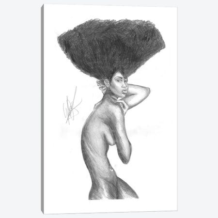 Sketch Of A Nude Black Woman With Curly Hair Canvas Print #ADT718} by Alessandro Della Torre Canvas Artwork