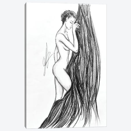 Sketch Of A Nude Woman Near A Curtain Canvas Print #ADT720} by Alessandro Della Torre Canvas Print