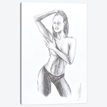 Sketch Of An Exotic Girl In Topless Canvas Print #ADT722} by Alessandro Della Torre Art Print