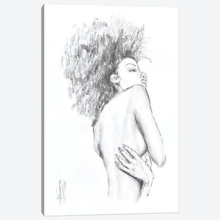 Sketch Of Woman With Curly Hair Canvas Print #ADT727} by Alessandro Della Torre Canvas Artwork