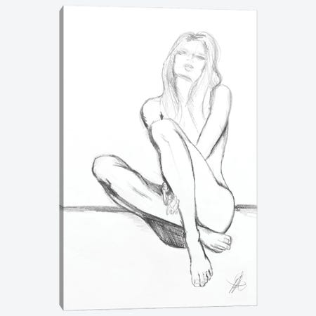 Naked Woman Sitting Sensually Canvas Print #ADT737} by Alessandro Della Torre Canvas Art Print