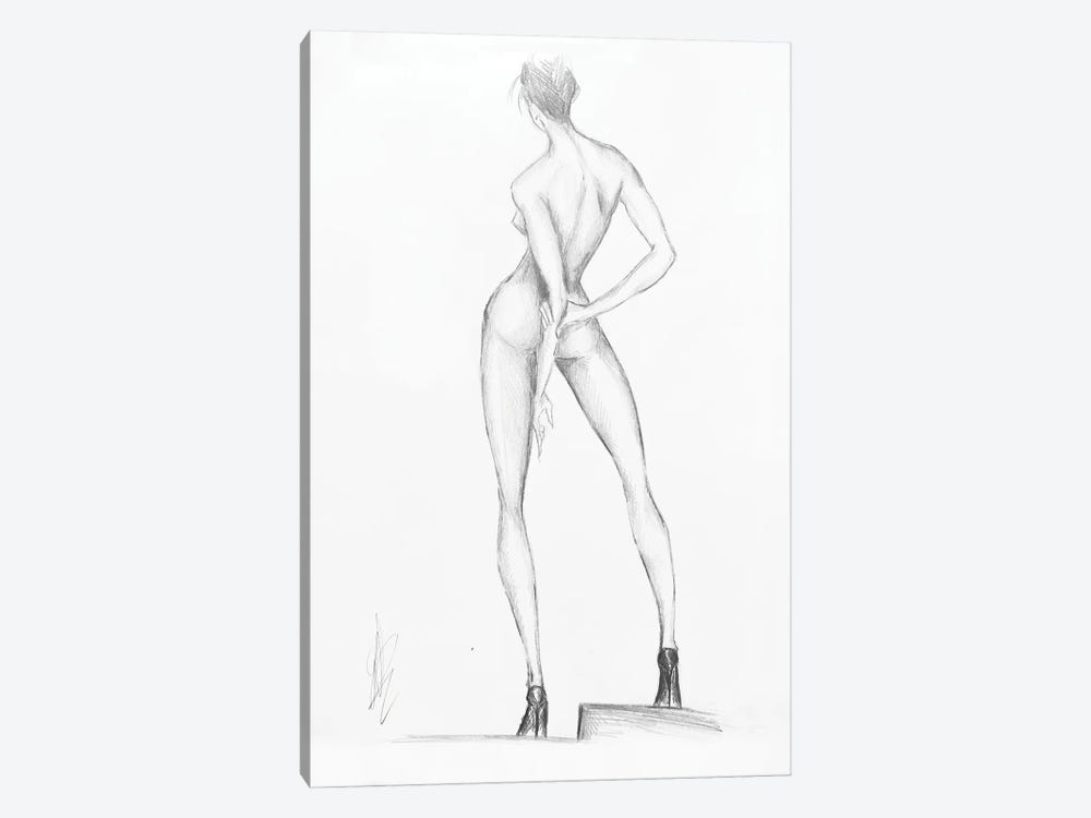 Nude Woman Standing On Step by Alessandro Della Torre 1-piece Canvas Print