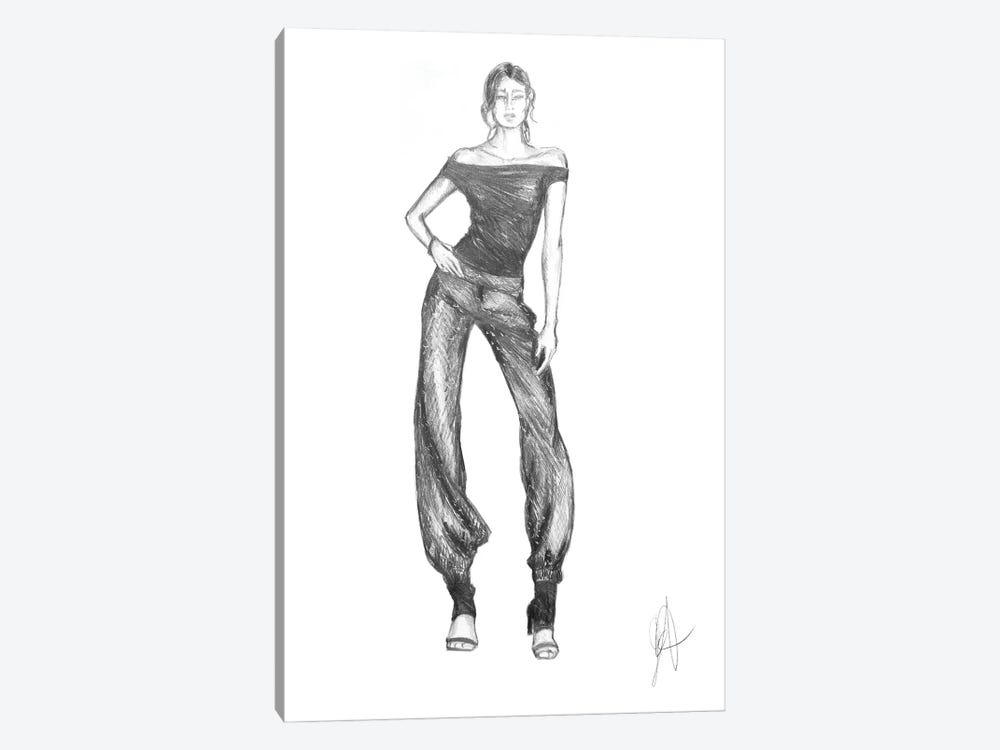Sketch Of Woman With Top And T - Canvas Print | Alessandro Della Torre