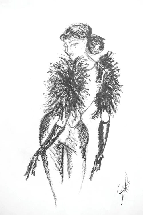 Drawing Of A Girl Wearing Scene Dress