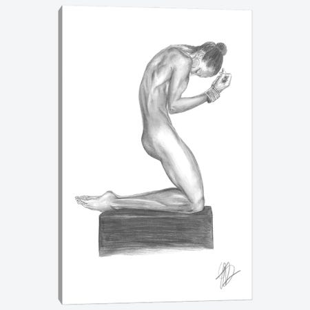 Drawing Of Naked Girl On A Cube Canvas Print #ADT777} by Alessandro Della Torre Art Print