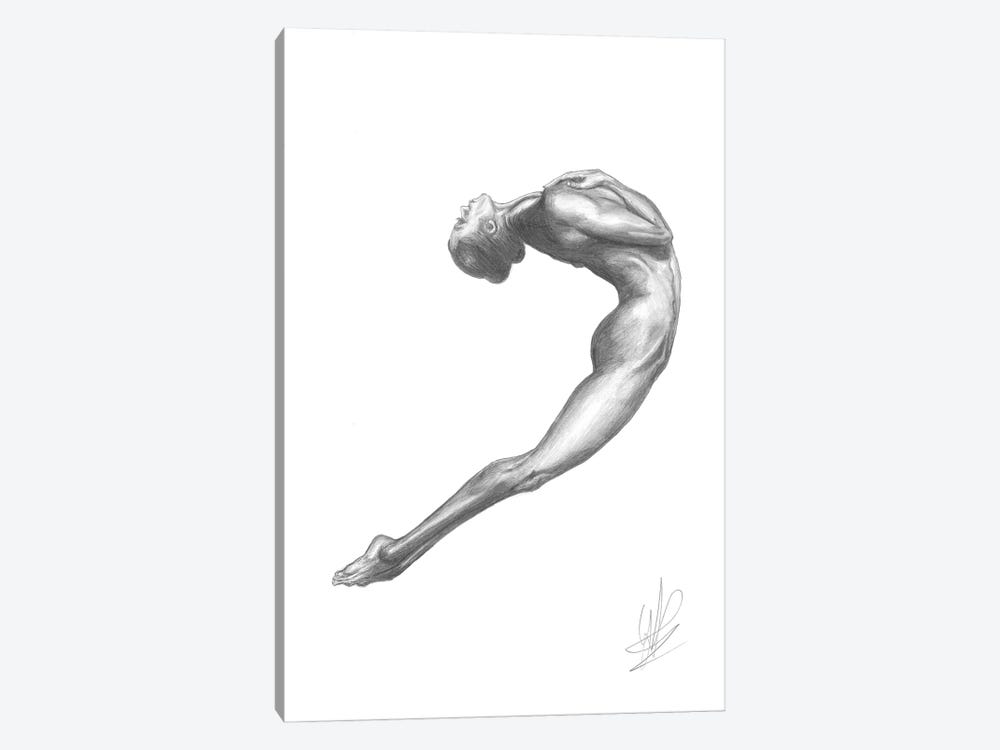 Drawing Of Naked Woman Diving by Alessandro Della Torre 1-piece Art Print
