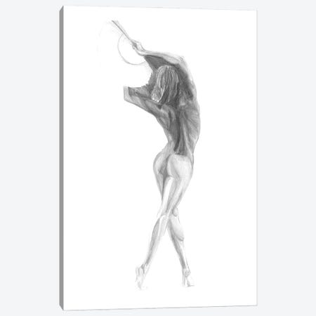 Drawing Of Naked Woman With Folding Fan Canvas Print #ADT782} by Alessandro Della Torre Art Print