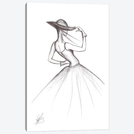 Sketch Drawing Of A Fashion Girl With Dress Canvas Print #ADT792} by Alessandro Della Torre Canvas Wall Art